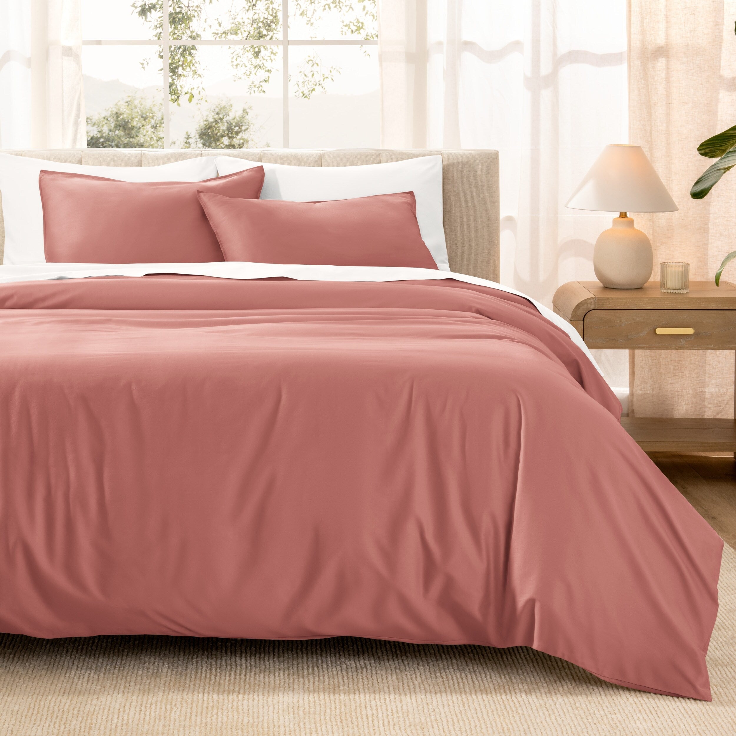 Parure de lit en coton biologique Bare Home - Tissage satiné lisse