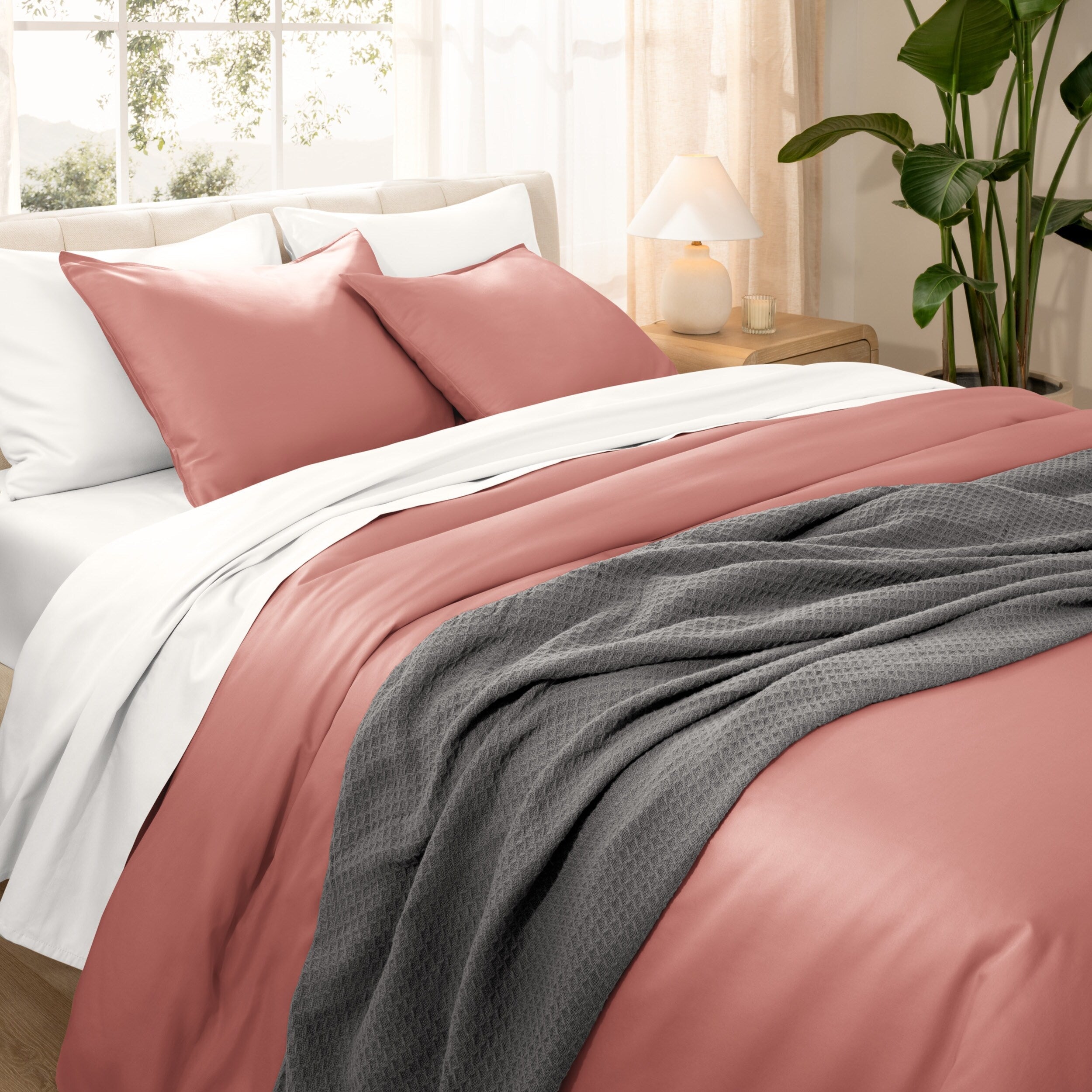 Parure de lit en coton biologique Bare Home - Tissage satiné lisse