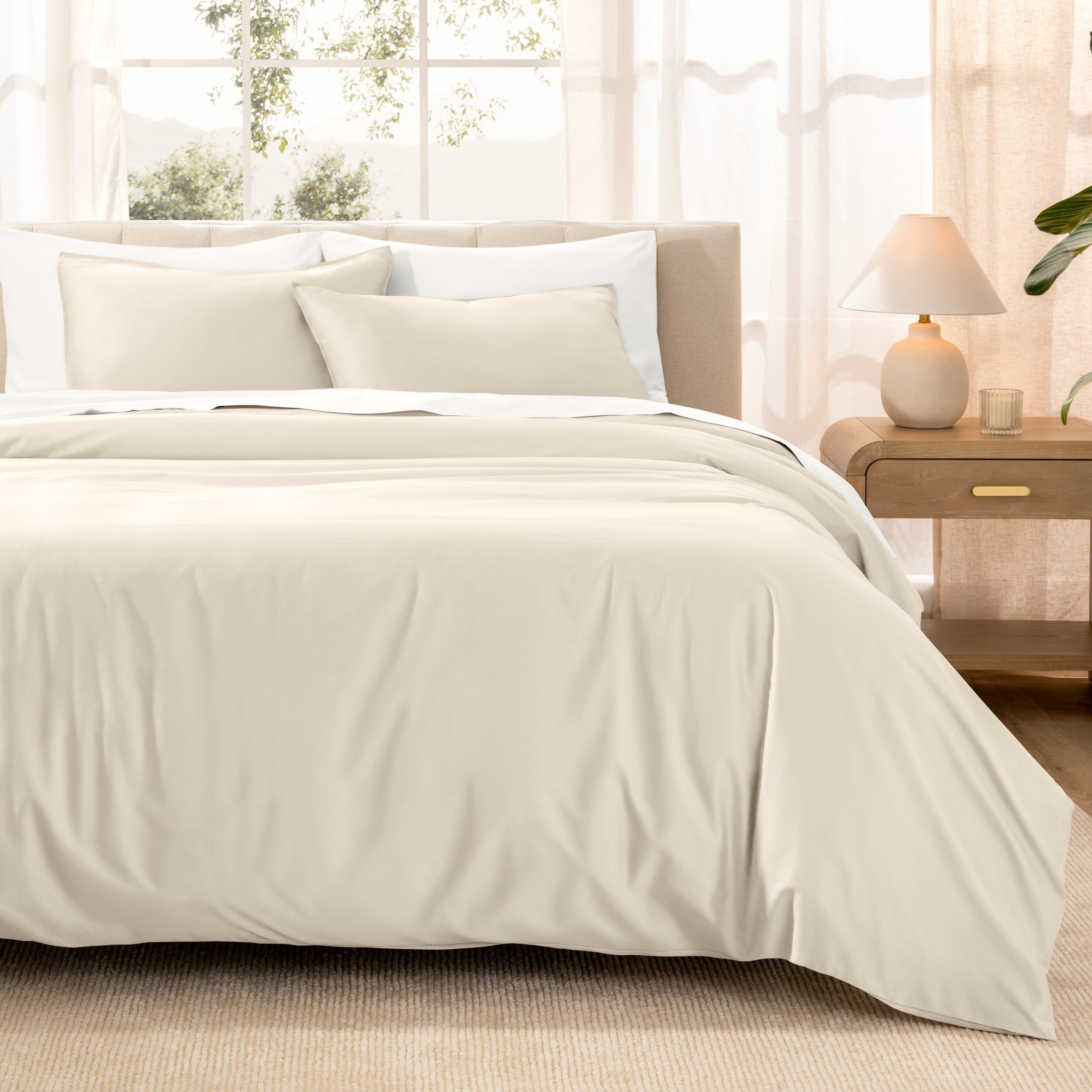 Parure de lit en coton biologique Bare Home - Tissage satiné lisse