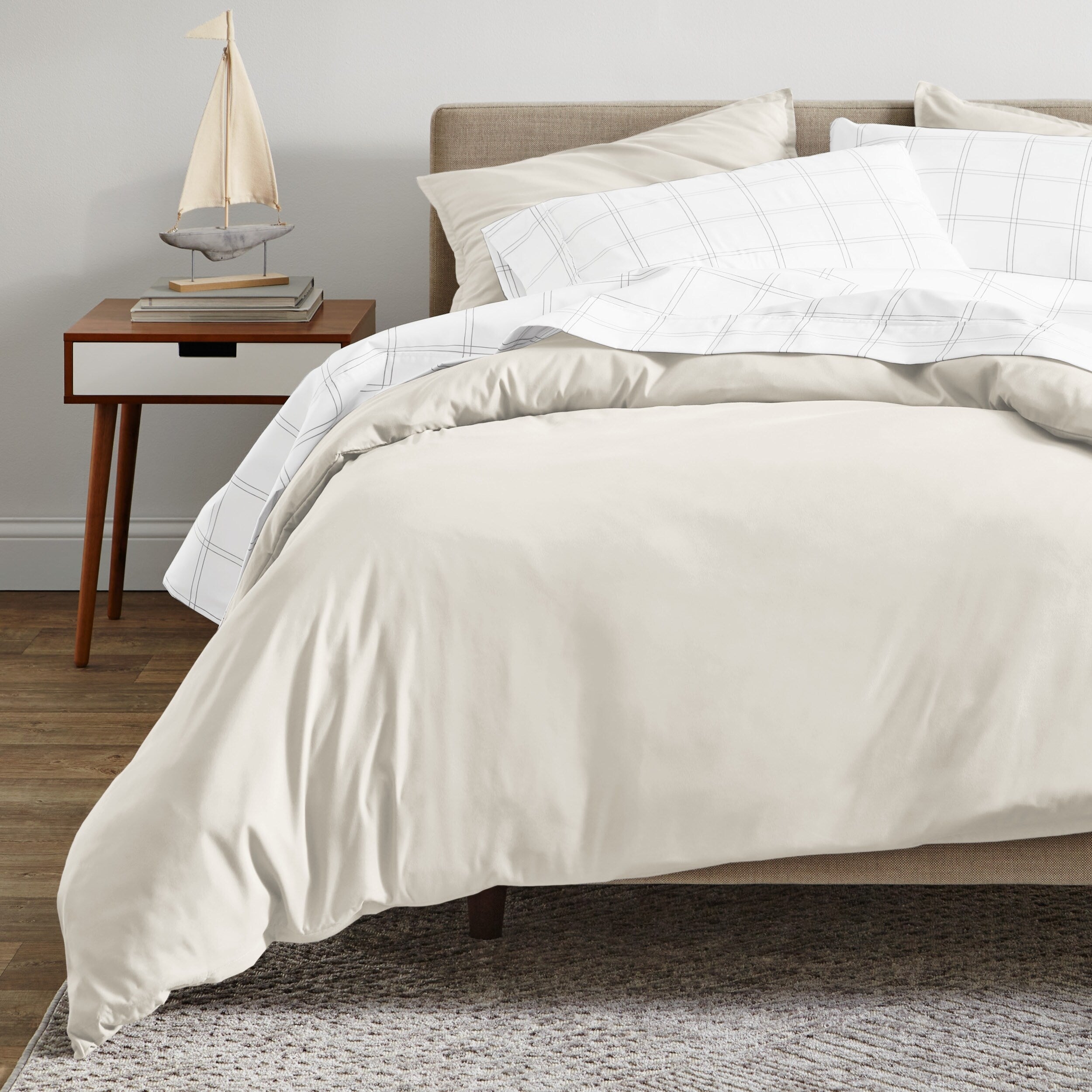 Parure de lit en coton biologique Bare Home - Tissage satiné lisse