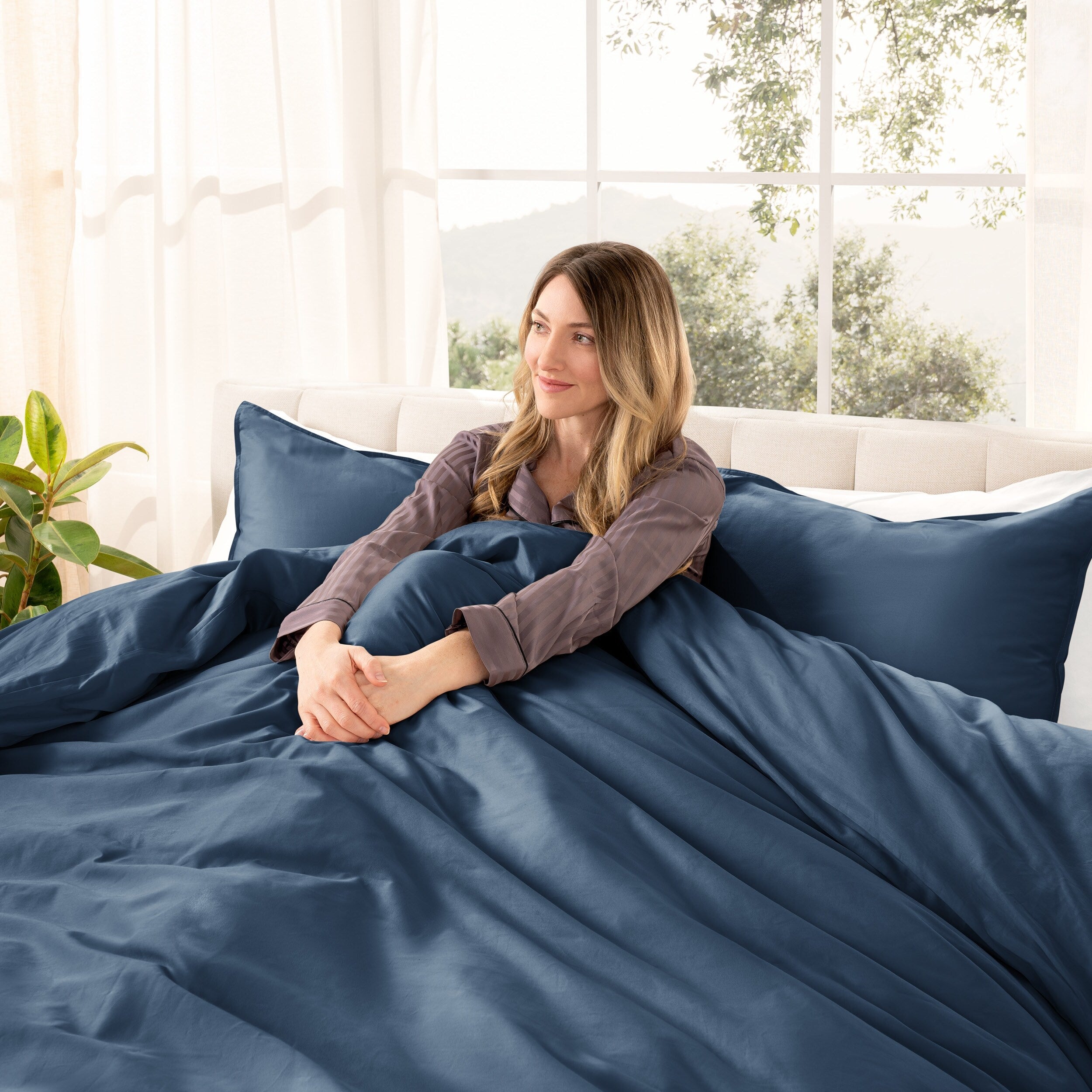 Parure de lit en coton biologique Bare Home - Tissage satiné lisse