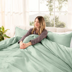 Parure de lit en coton biologique Bare Home - Tissage satiné lisse