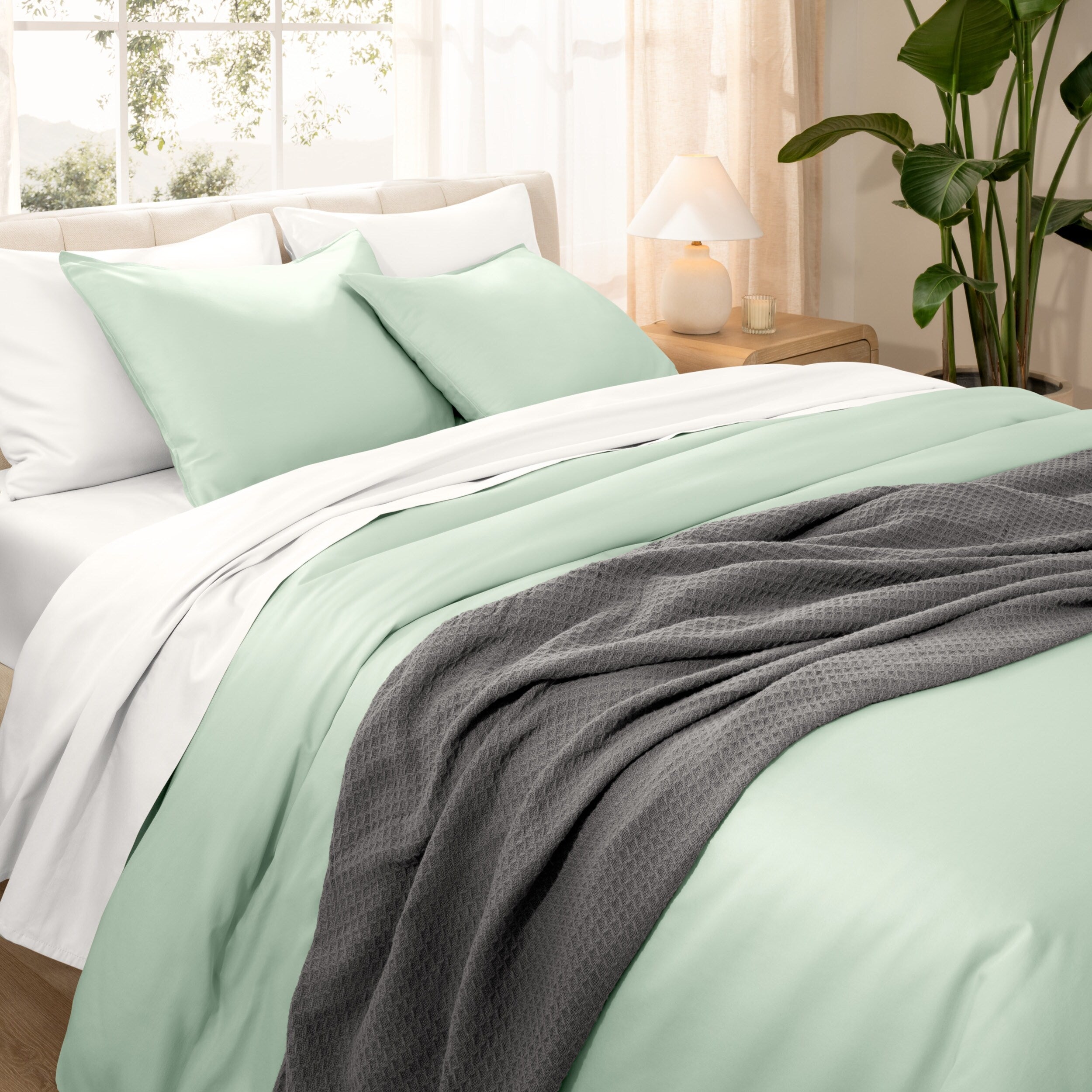 Parure de lit en coton biologique Bare Home - Tissage satiné lisse