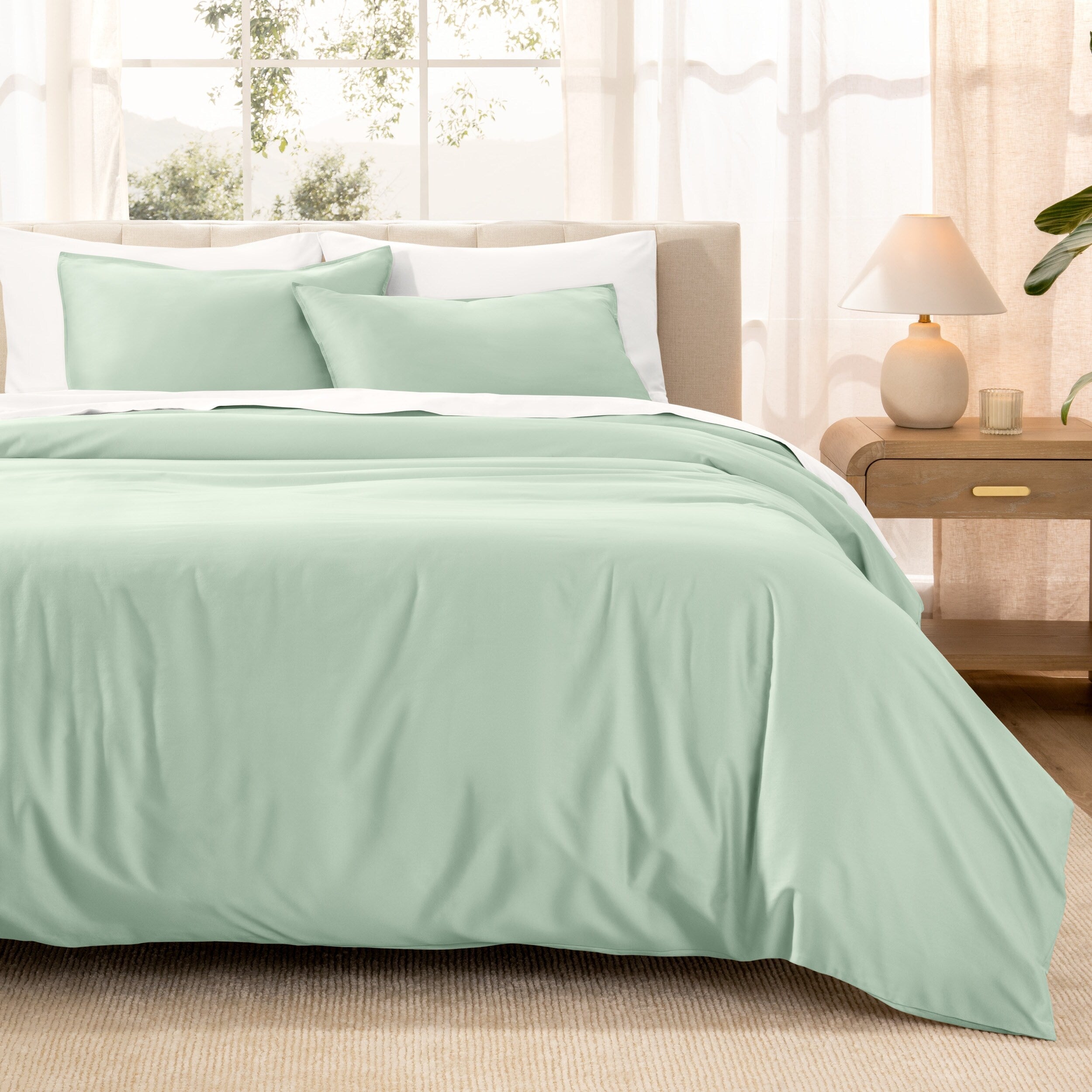 Parure de lit en coton biologique Bare Home - Tissage satiné lisse