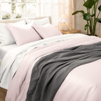 Parure de lit en coton biologique Bare Home - Tissage satiné lisse