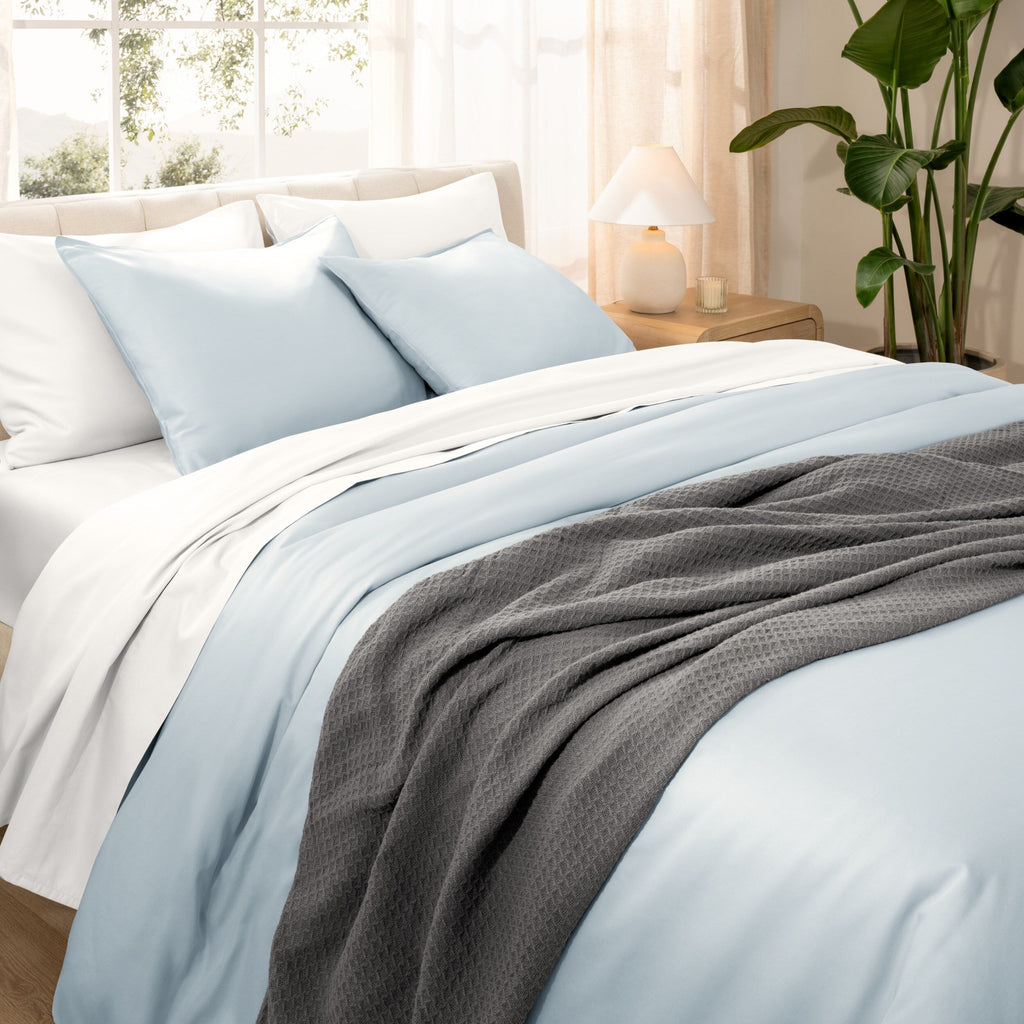 Parure de lit en coton biologique Bare Home - Tissage satiné lisse