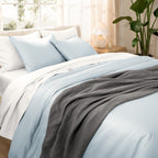 Parure de lit en coton biologique Bare Home - Tissage satiné lisse