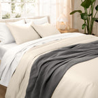 Parure de lit en coton biologique Bare Home - Tissage satiné lisse