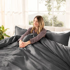 Parure de lit en coton biologique Bare Home - Tissage satiné lisse