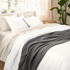 Parure de lit en coton biologique Bare Home - Tissage satiné lisse