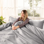 Parure de lit en coton biologique Bare Home - Tissage satiné lisse