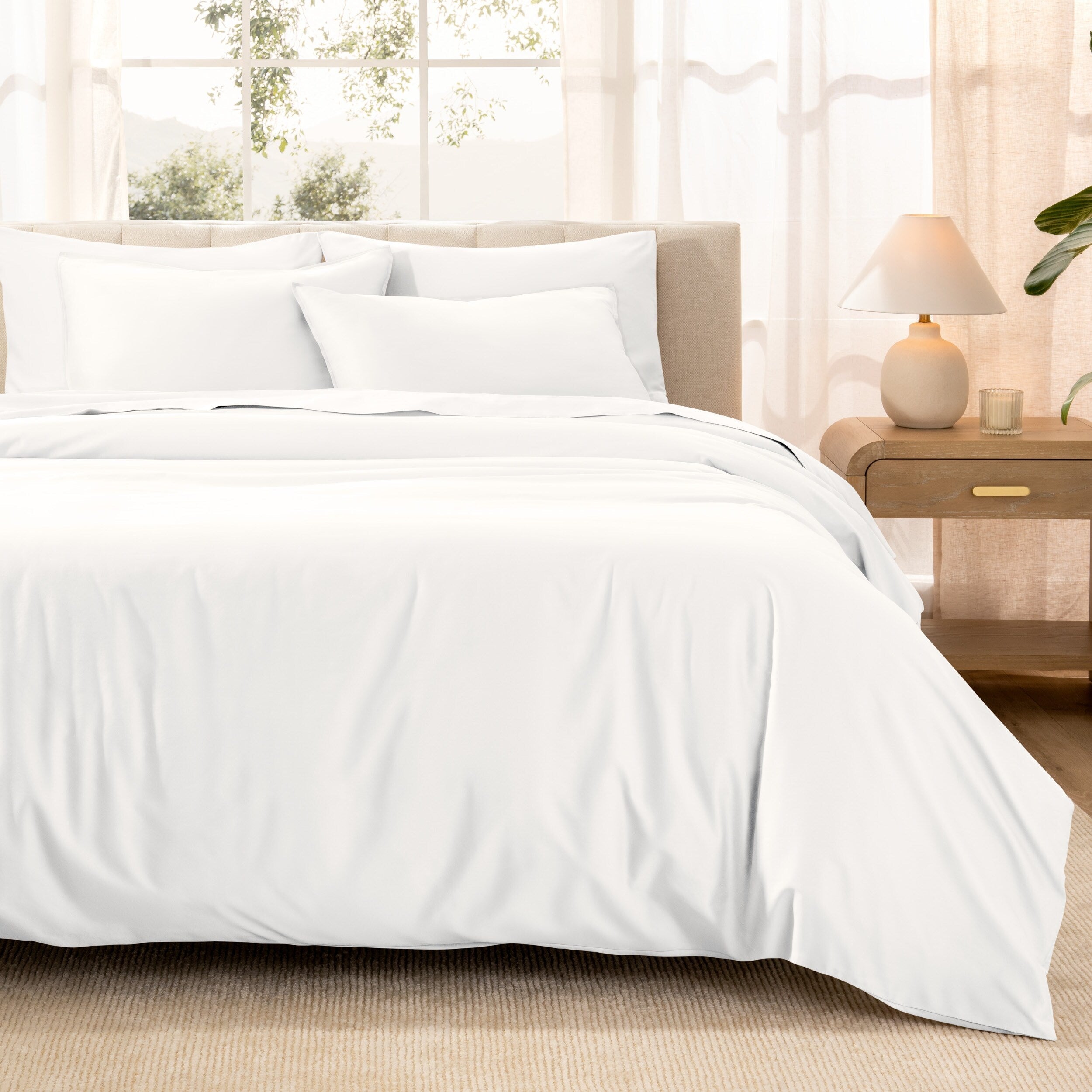 Parure de lit en coton biologique Bare Home - Tissage satiné lisse