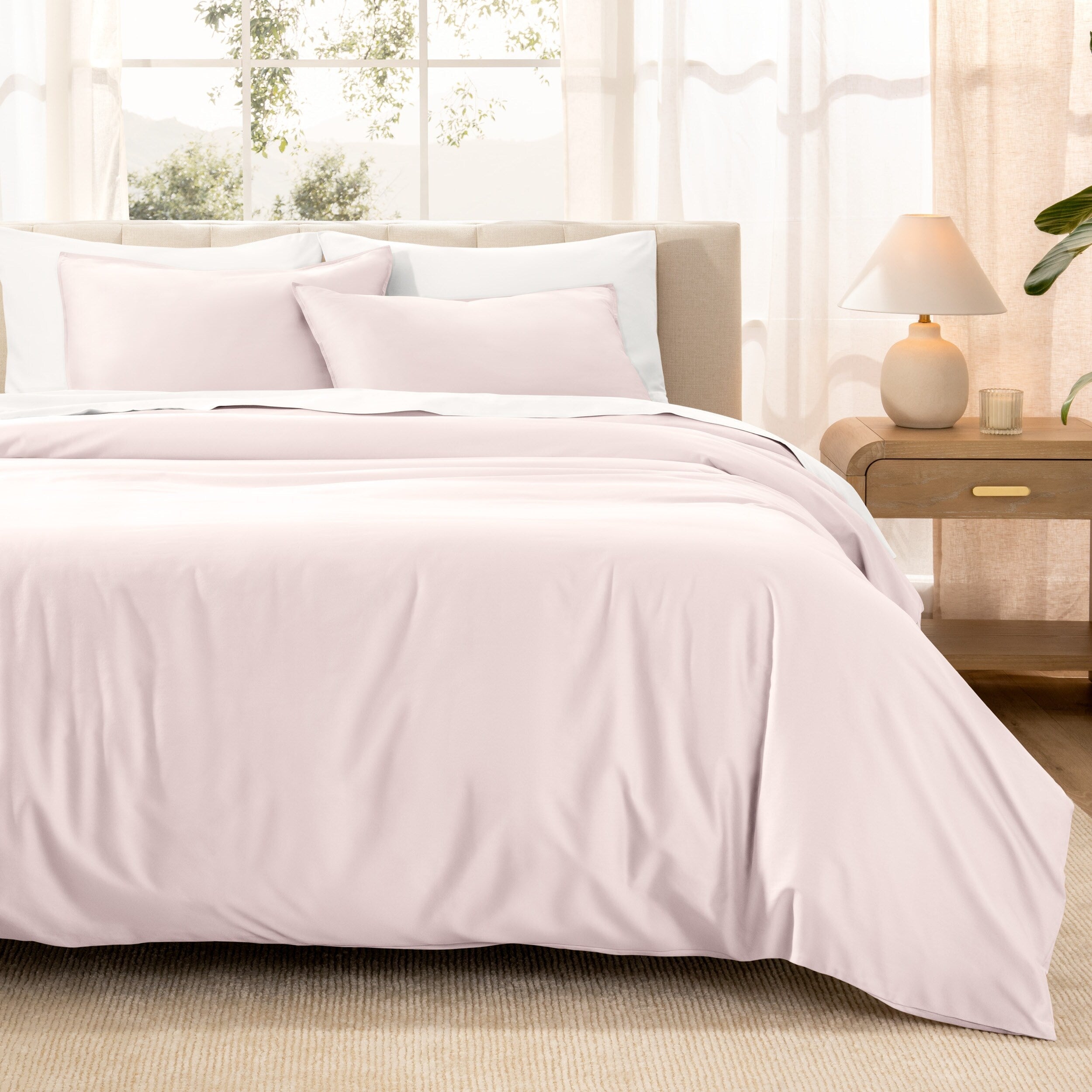 Parure de lit en coton biologique Bare Home - Tissage satiné lisse