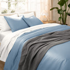 Parure de lit en coton biologique Bare Home - Tissage satiné lisse