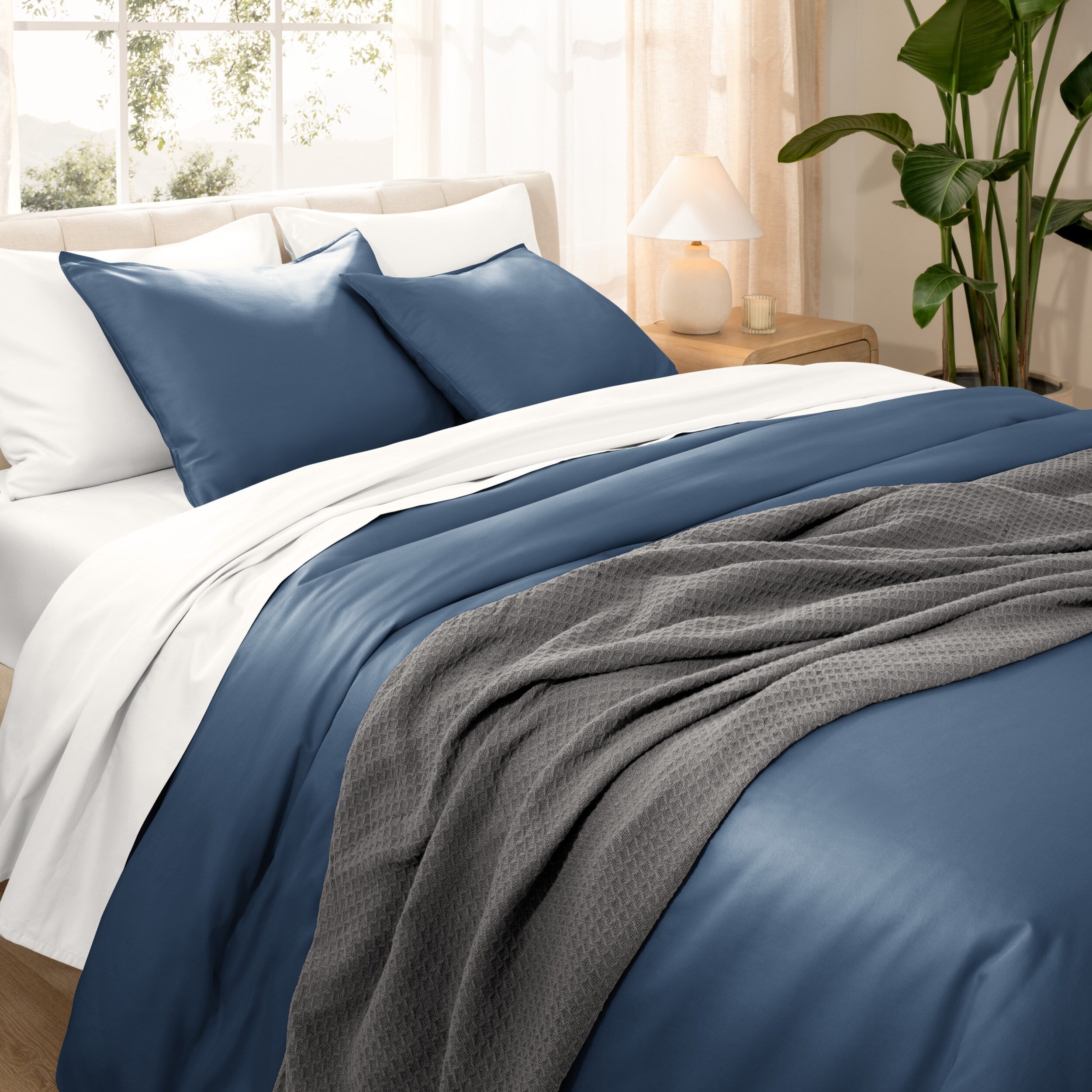 Parure de lit en coton biologique Bare Home - Tissage satiné lisse