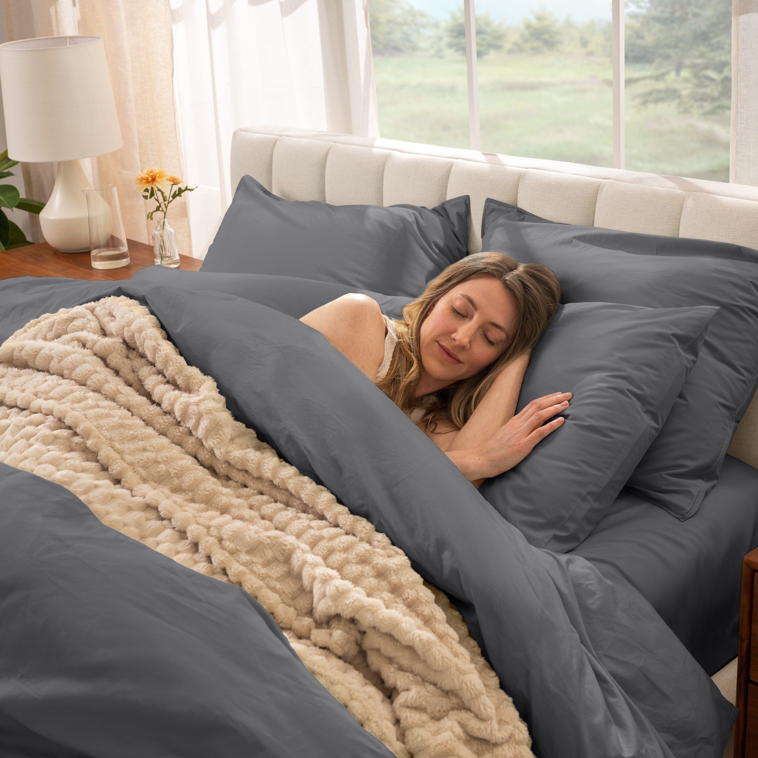 Parure de lit en percale de coton biologique Bare Home