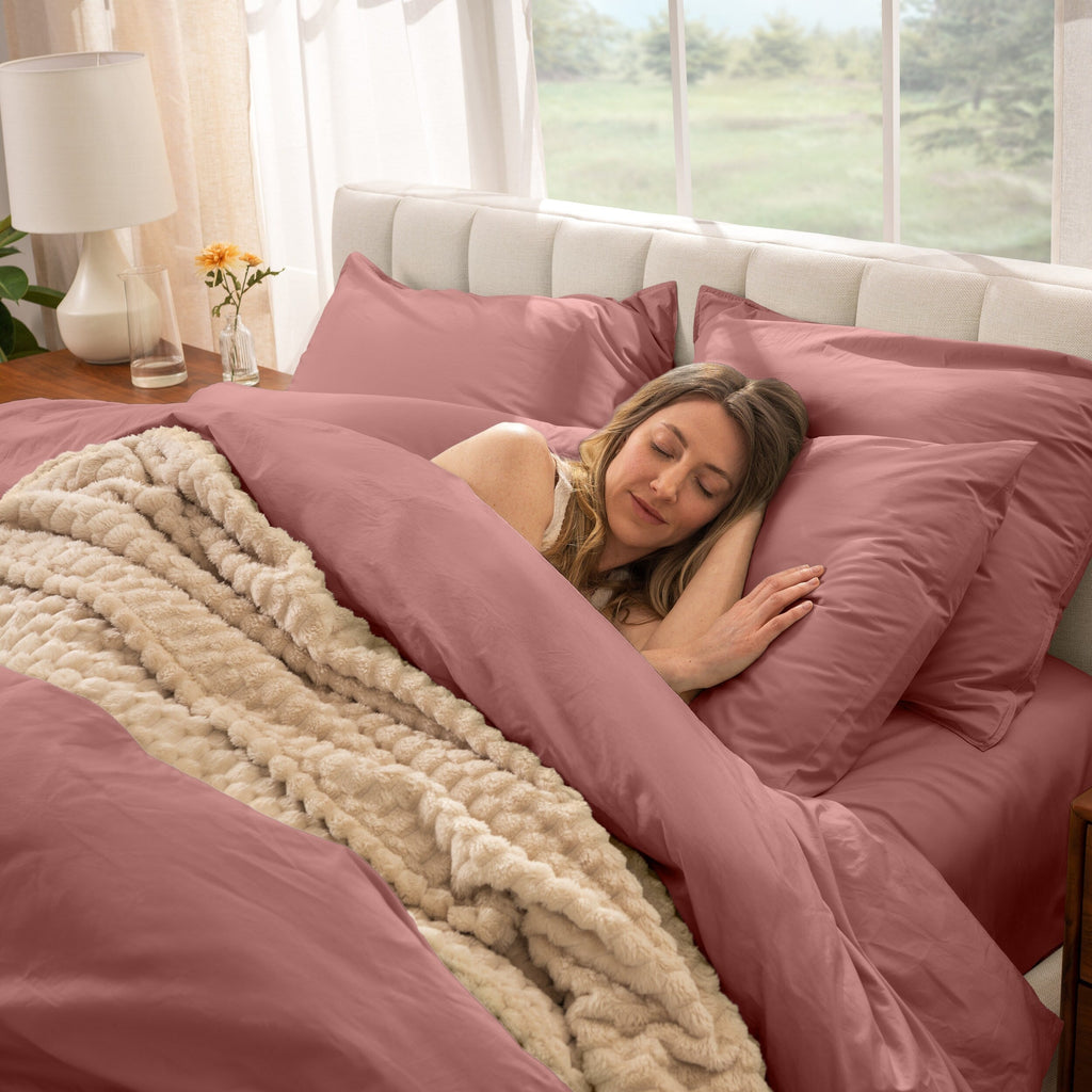 Parure de lit en percale de coton biologique Bare Home