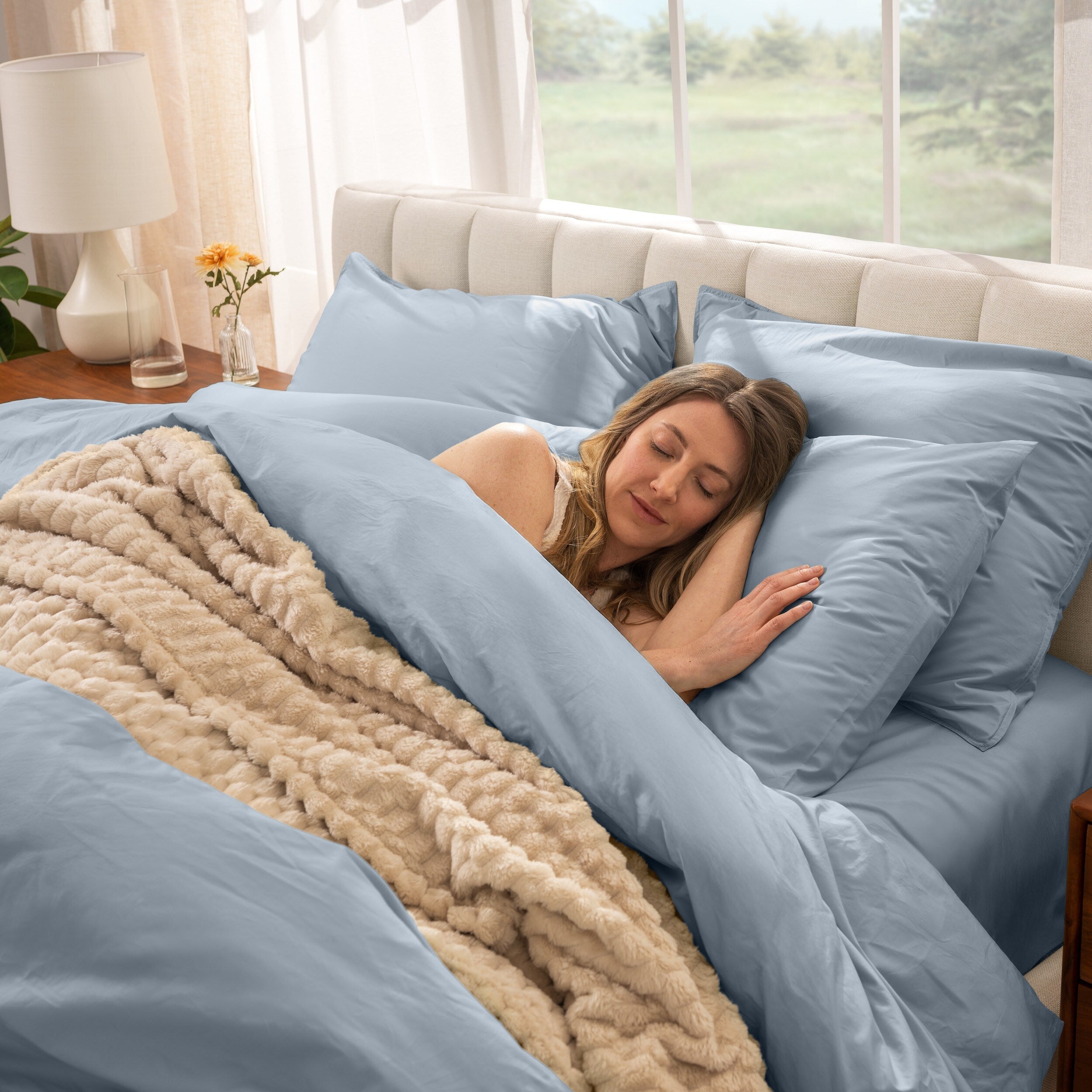 Parure de lit en percale de coton biologique Bare Home
