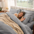 Parure de lit en percale de coton biologique Bare Home