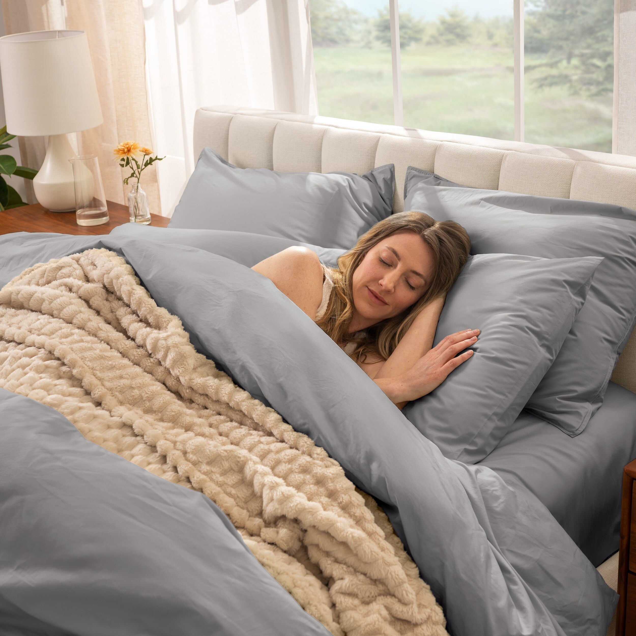Parure de lit en percale de coton biologique Bare Home