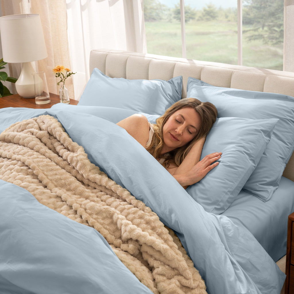Parure de lit en percale de coton biologique Bare Home