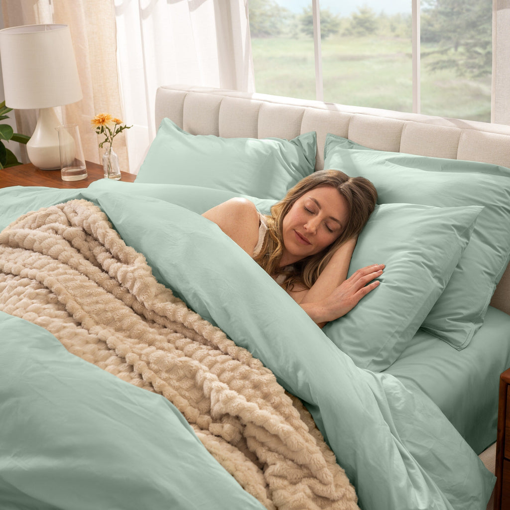 Parure de lit en percale de coton biologique Bare Home