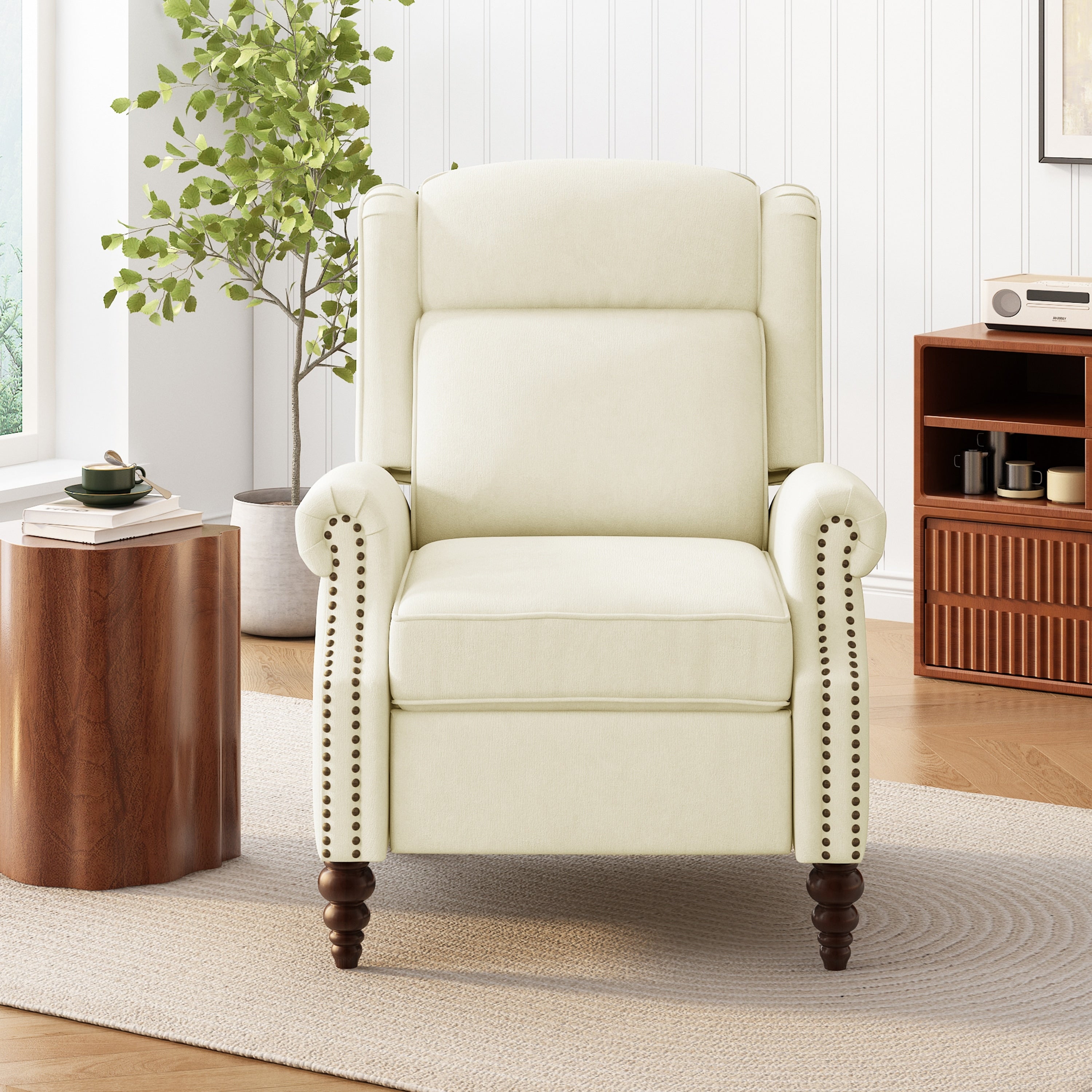 Fauteuil inclinable rembourré Barnn avec dossier à oreilles par Christopher Knight Home
