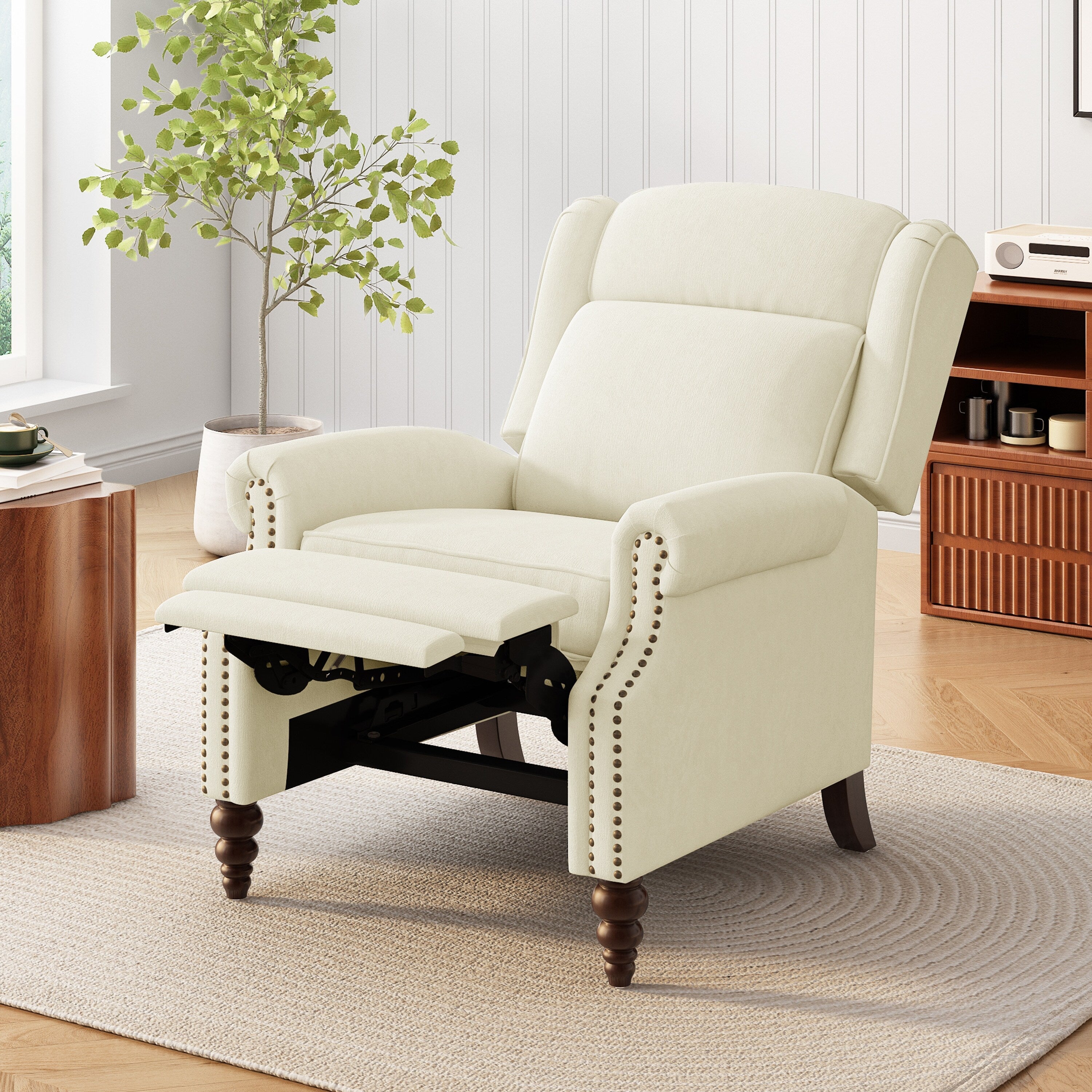 Fauteuil inclinable rembourré Barnn avec dossier à oreilles par Christopher Knight Home