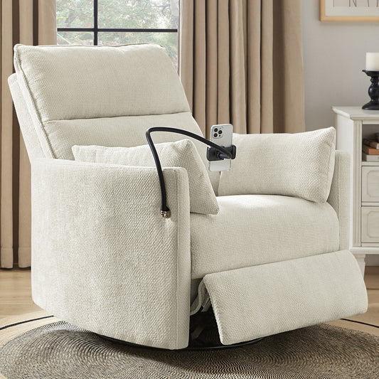 Fauteuil inclinable pivotant et électrique Barry Modern 38 avec ports USB par HULALA HOME