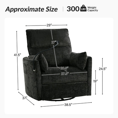 Fauteuil inclinable pivotant et électrique Barry Modern 38 avec ports USB par HULALA HOME