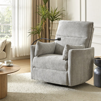 Fauteuil inclinable pivotant et électrique Barry Modern 38 avec ports USB par HULALA HOME