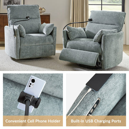 Fauteuil inclinable pivotant et électrique Barry Modern 38 avec ports USB par HULALA HOME