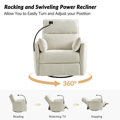 Fauteuil inclinable pivotant et électrique Barry Modern 38 avec ports USB par HULALA HOME