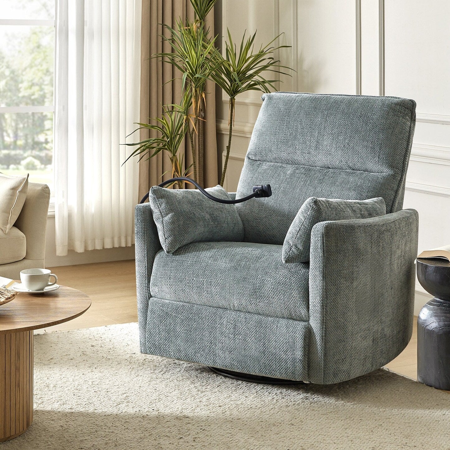 Fauteuil inclinable pivotant et électrique Barry Modern 38 avec ports USB par HULALA HOME