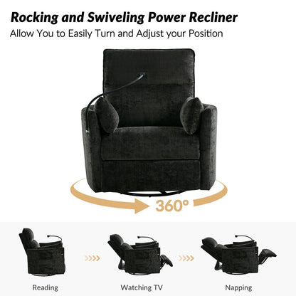 Fauteuil inclinable pivotant et électrique Barry Modern 38 avec ports USB par HULALA HOME