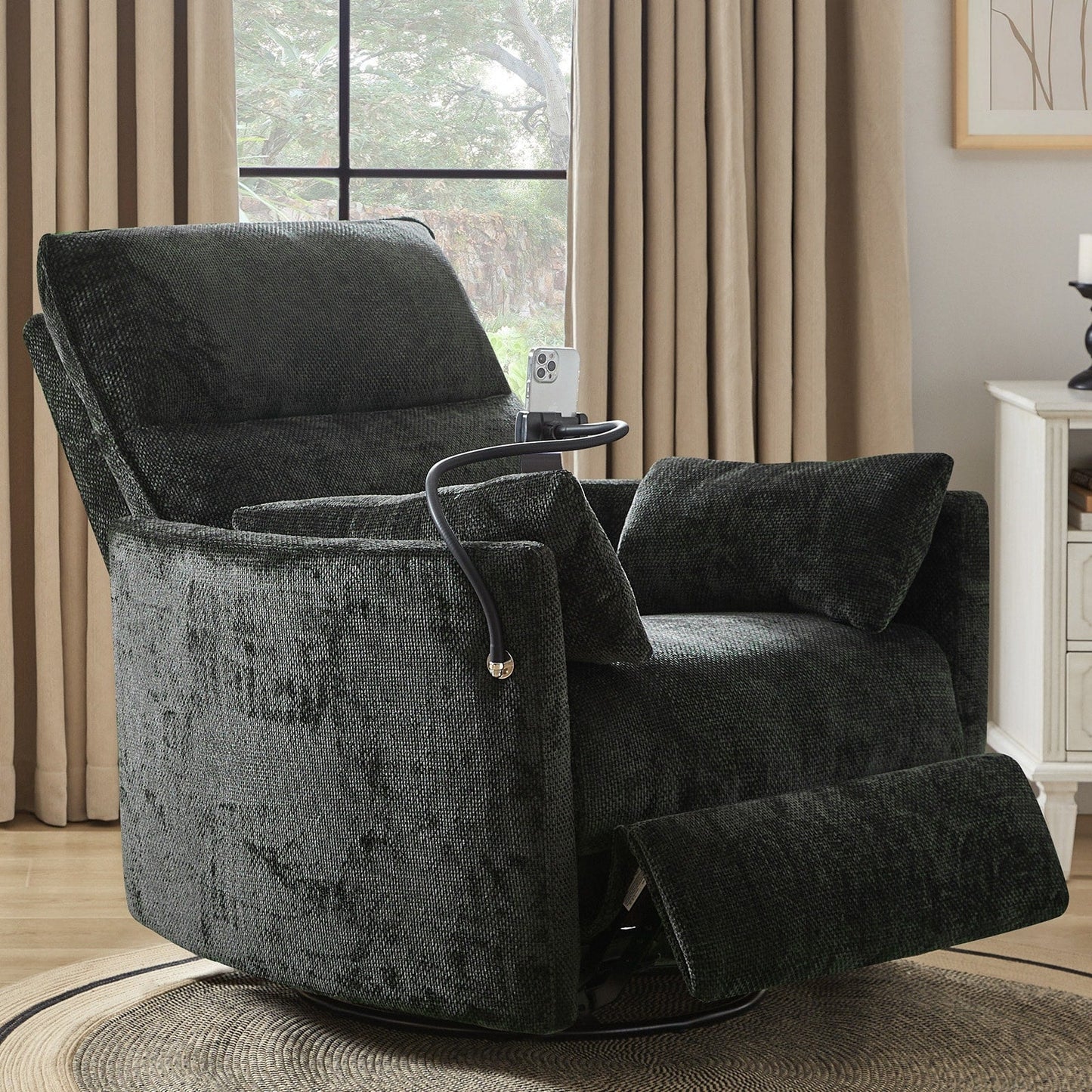 Fauteuil inclinable pivotant et électrique Barry Modern 38 avec ports USB par HULALA HOME