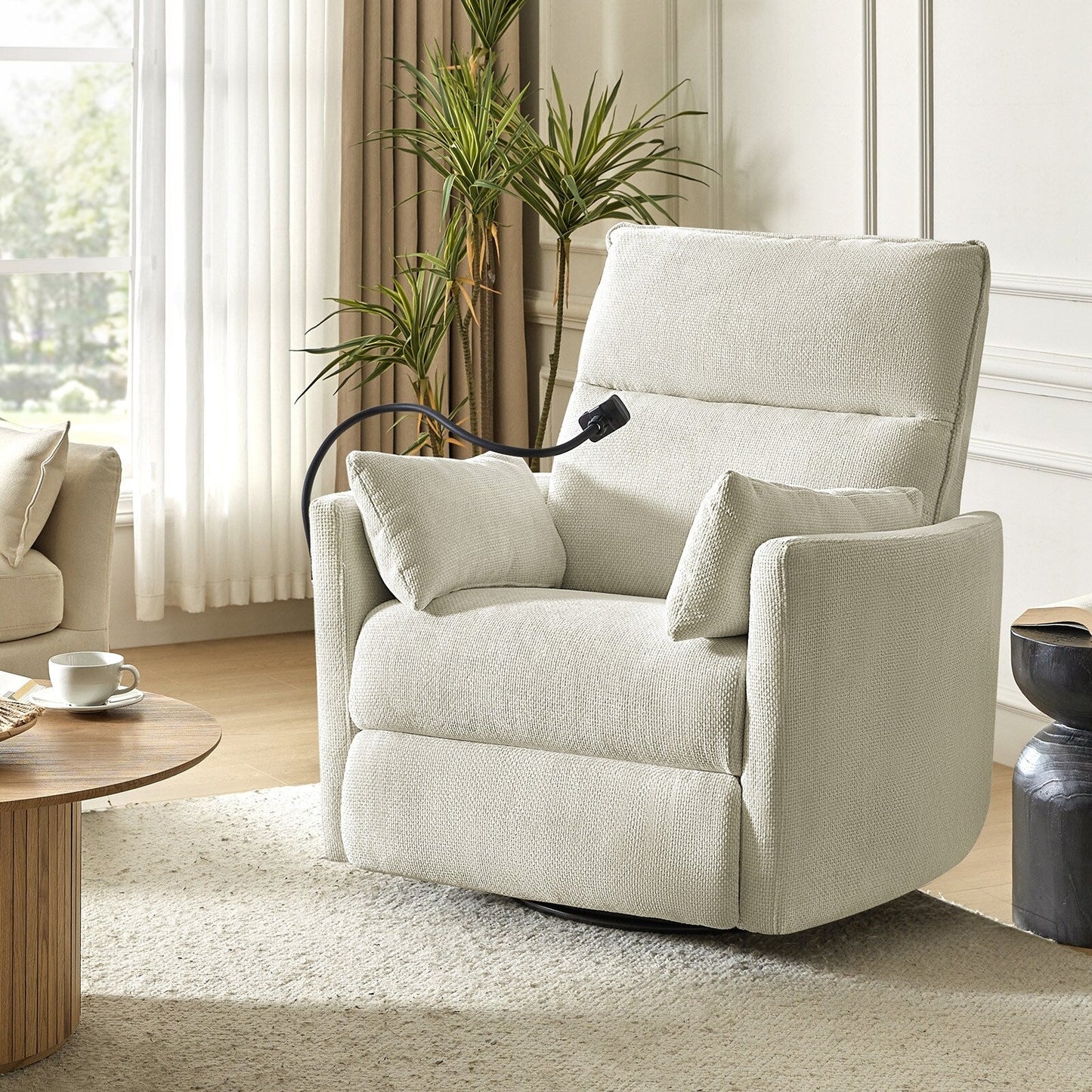 Fauteuil inclinable pivotant et électrique Barry Modern 38 avec ports USB par HULALA HOME