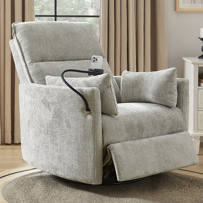 Fauteuil inclinable pivotant et électrique Barry Modern 38 avec ports USB par HULALA HOME