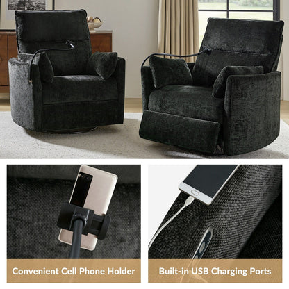 Fauteuil inclinable pivotant et électrique Barry Modern 38 avec ports USB par HULALA HOME