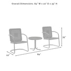 Ensemble de chaises d'extérieur Crosley Bates 3 pièces - 84 L x 22 P x 35 H