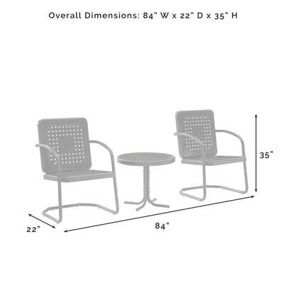 Ensemble de chaises d'extérieur Crosley Bates 3 pièces - 84 L x 22 P x 35 H