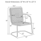 Ensemble de chaises d'extérieur Crosley Bates 3 pièces - 84 L x 22 P x 35 H