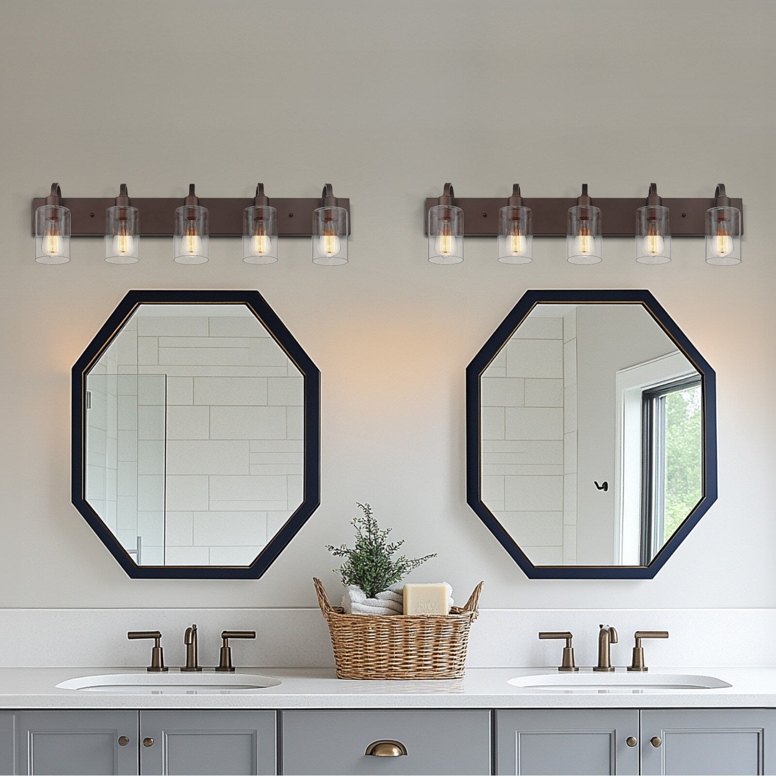 Luminaires de salle de bain - Applique murale style ferme