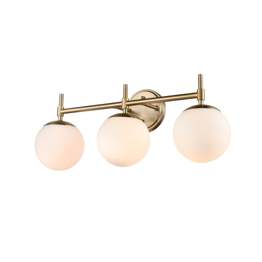 Luminaire de salle de bain à 3 lampes 929 Lighting, disponible en plusieurs finitions et avec abat-jour en verre opale