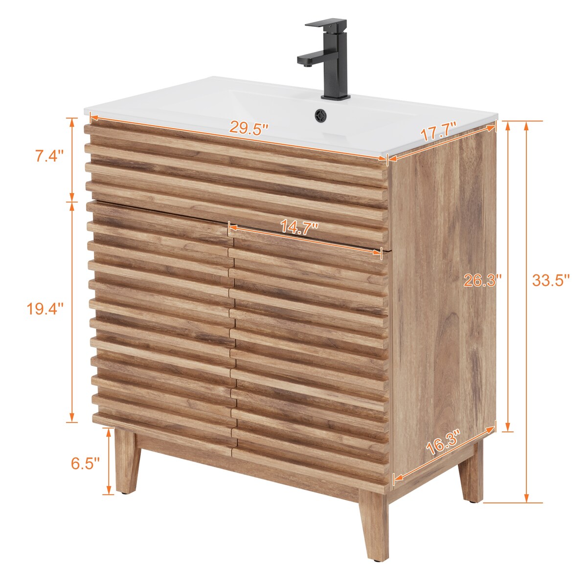 Ensemble meuble-lavabo avec robinet encastré et armoire