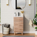 Ensemble meuble-lavabo avec robinet encastré et armoire