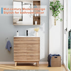 Ensemble meuble-lavabo avec robinet encastré et armoire