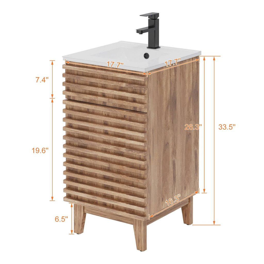 Ensemble meuble-lavabo avec robinet encastré et armoire