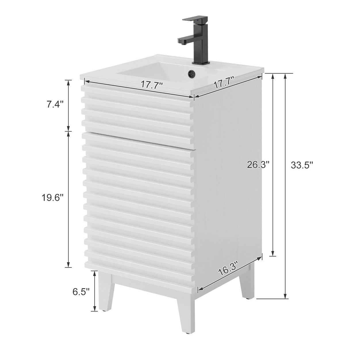 Ensemble meuble-lavabo avec robinet encastré et armoire