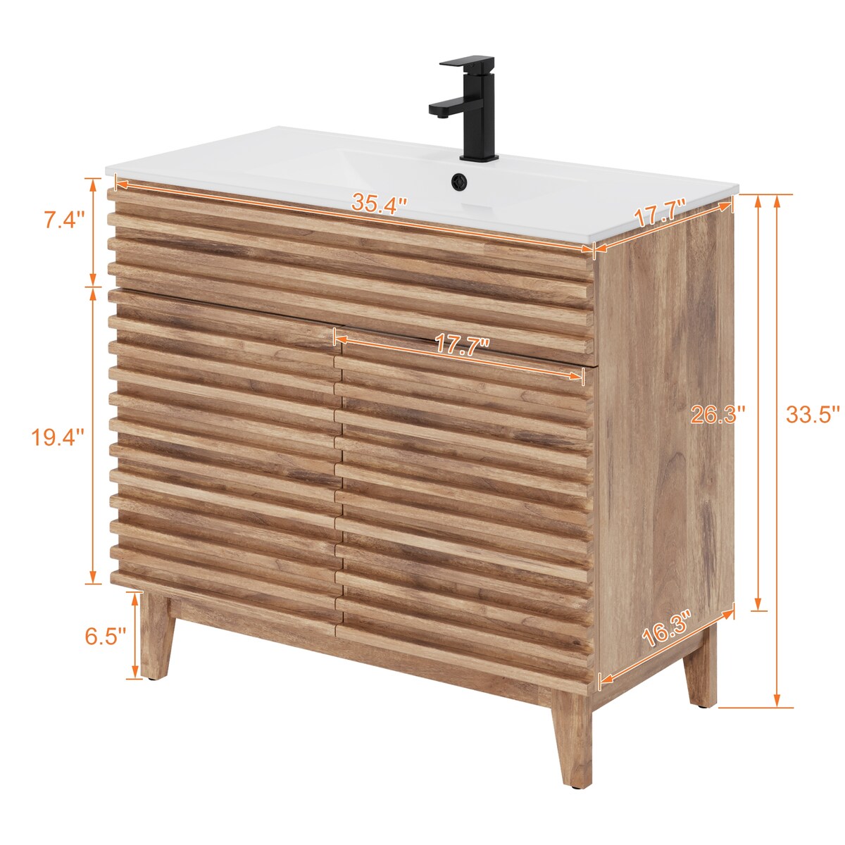 Ensemble meuble-lavabo avec robinet encastré et armoire